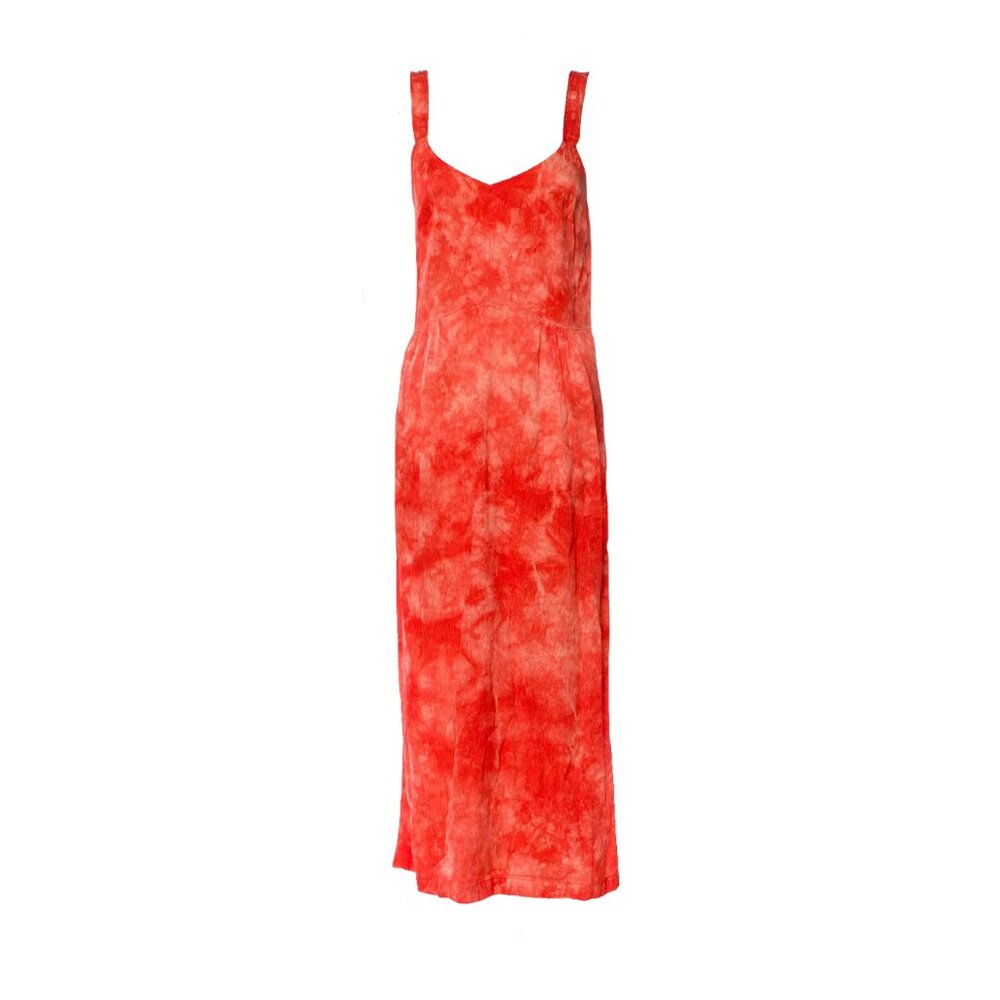 Raquel Allegra Tie Dye Ripple Satin Slip Dress